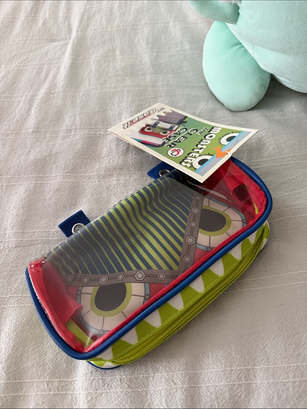 Kids' Monster Pencil Case - Green & Blue